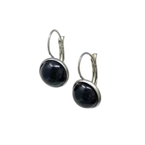 BENTON silver and black drop earrings