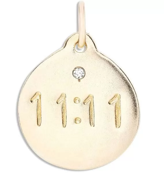 11:11 Disk Charm With Diamond