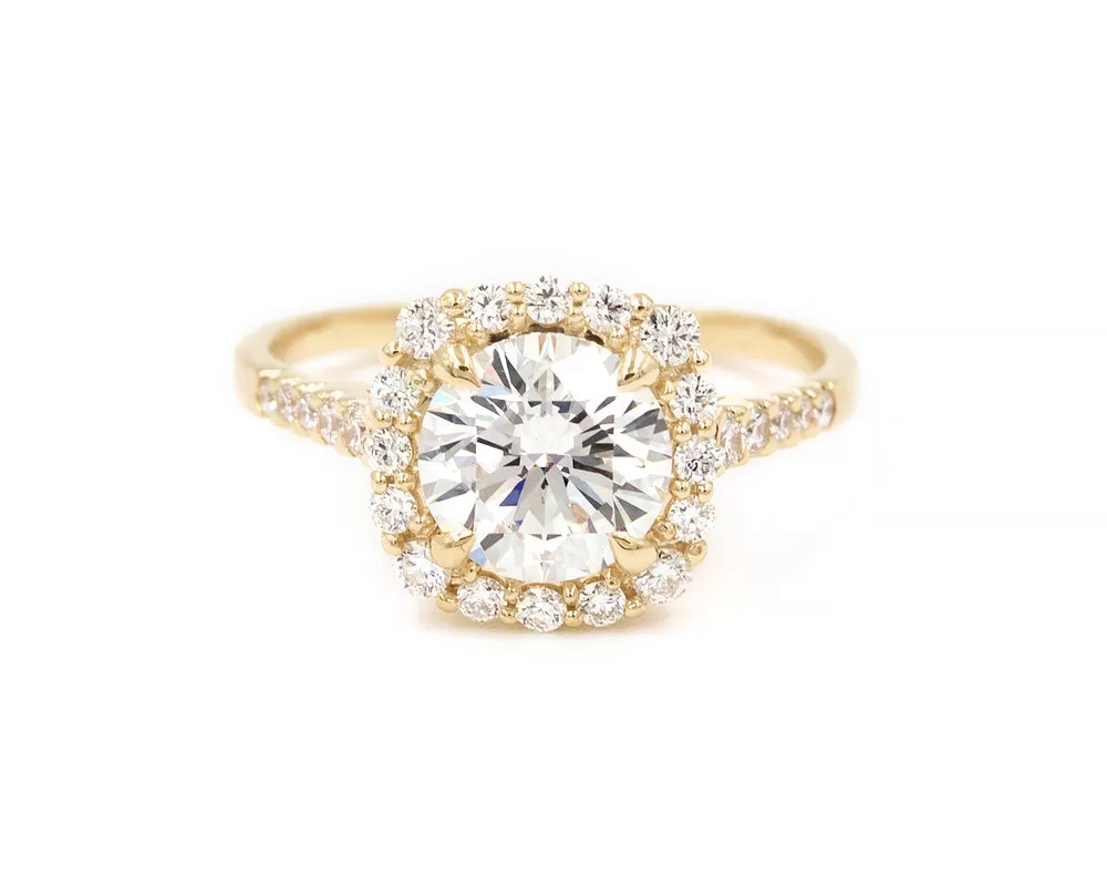 1.20 Carat White Diamond Halo Engagement Ring