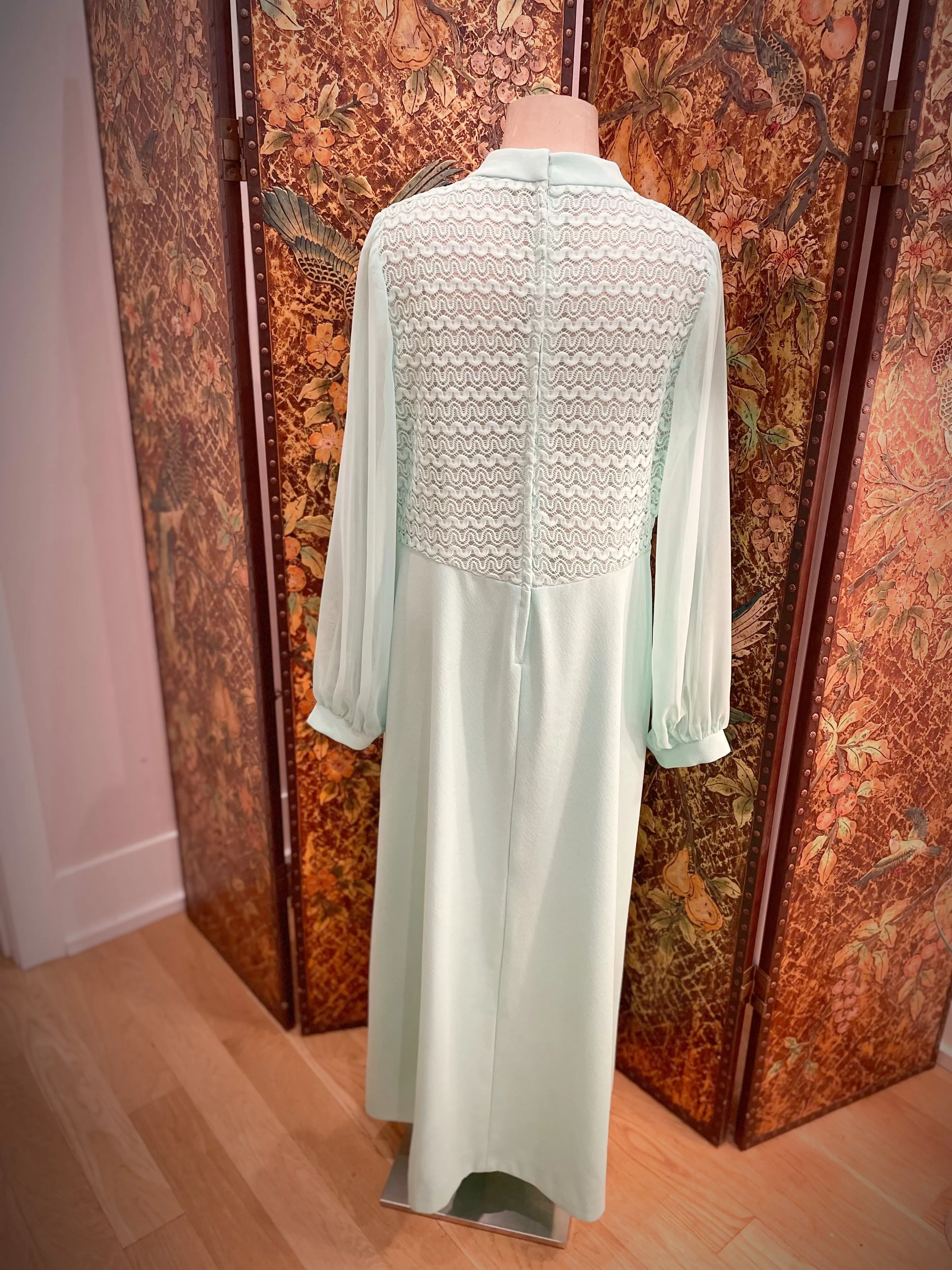 1970s Seafoam Green Gown