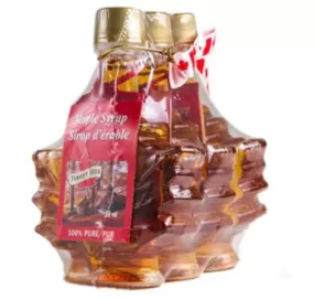 3 X  50 Ml Canadian turkey hill Maple syrup Maple Leaf Shaped Bottles