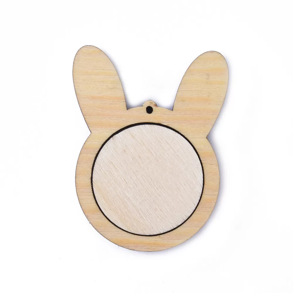 45mm Bunny Ear Pendant Kit Tiny Embroidery Hoop Cross Stitch Hoop Tiny Wooden Frame Embroidery diy Pendant Popular Culture 1pcs