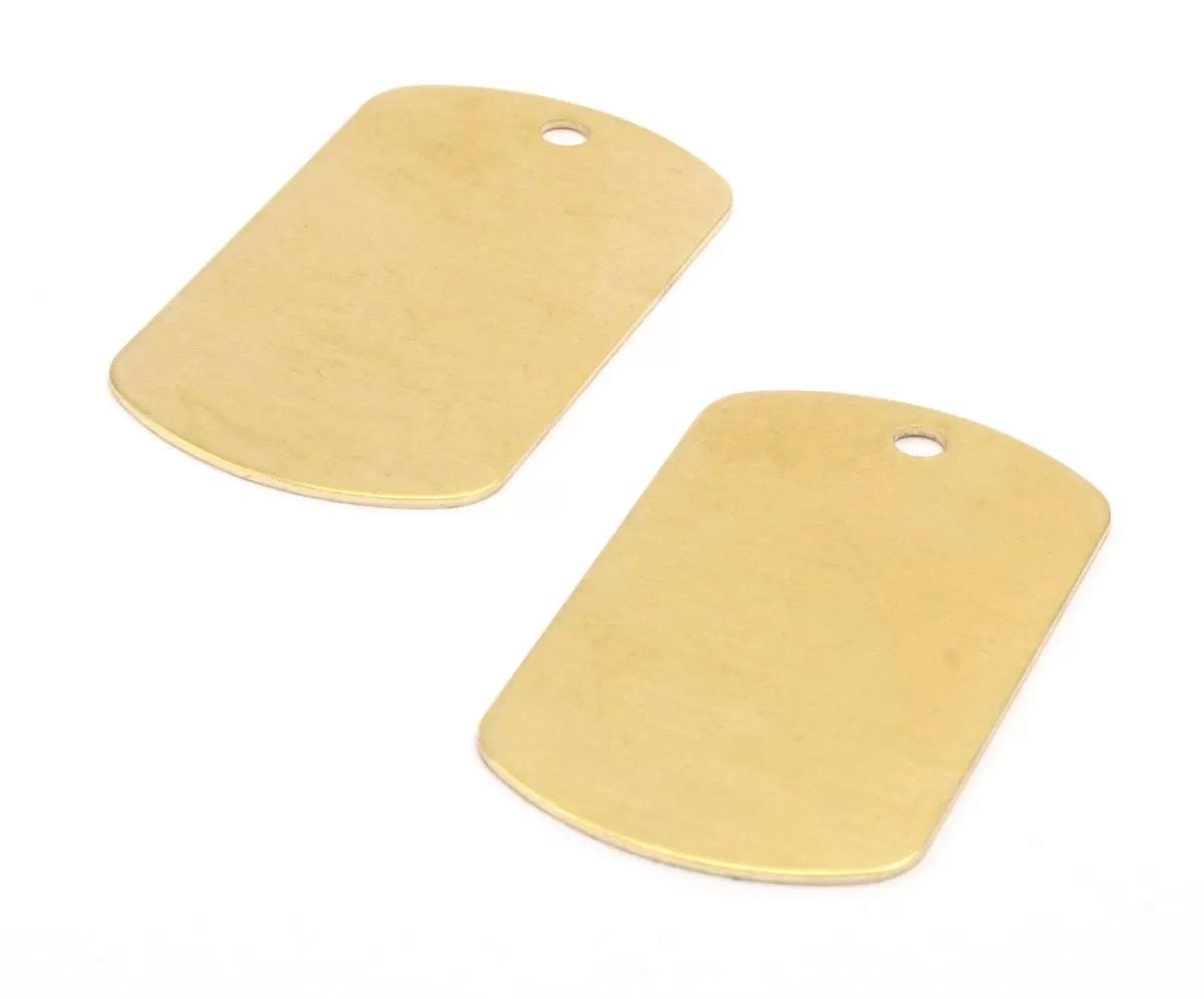 6 Raw Brass Military Tags (50x28x0.80mm) Mt7