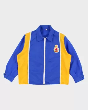 70's Vintage Men's Blue Striped Legions Shell Racing Jacket - S