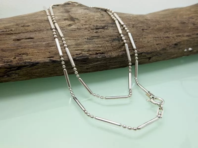 925 Silver Beads Necklace, Fancy Silver Beads Necklace, Silver Jewelry For Unisex