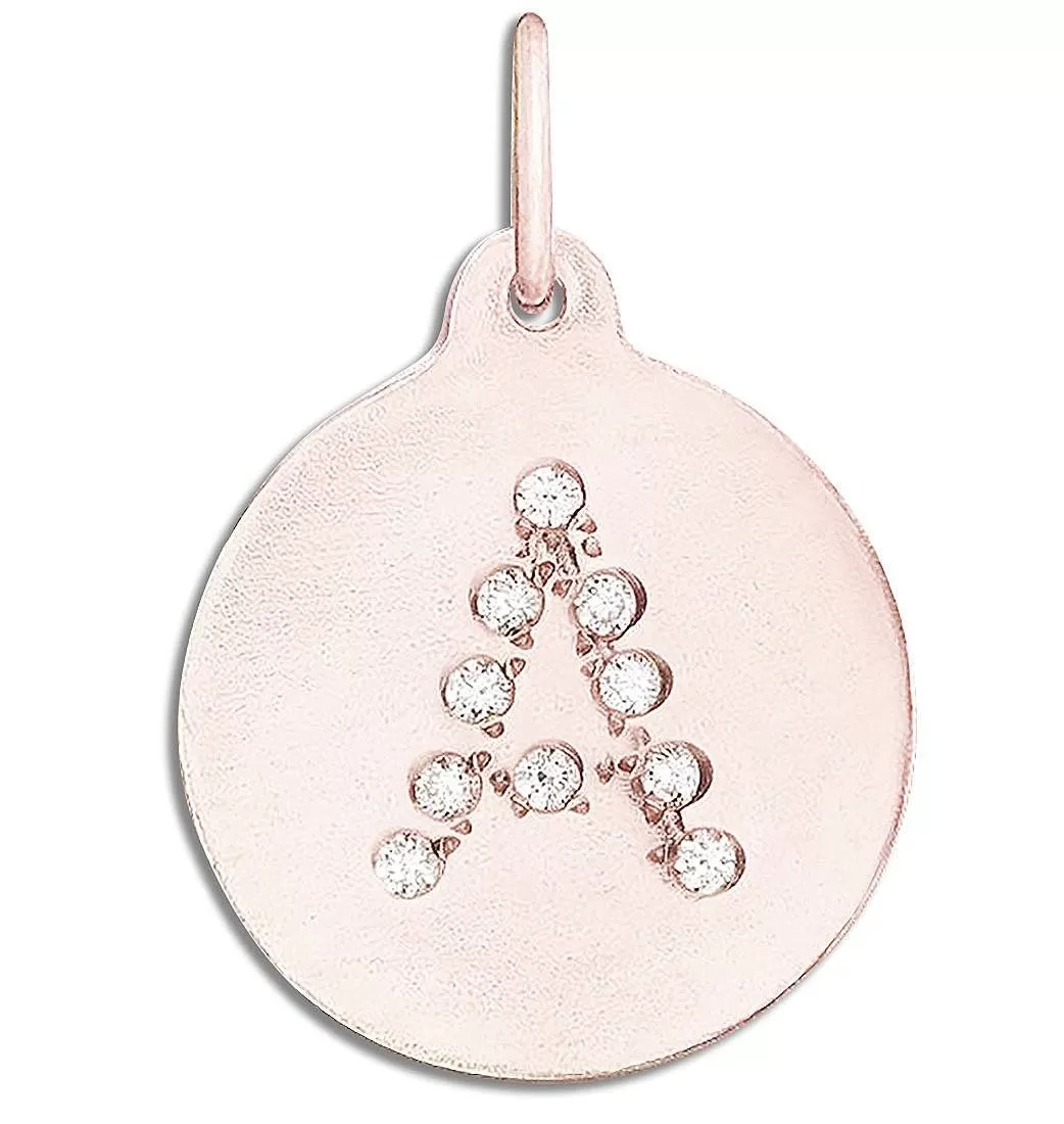 A Alphabet Charm Pavé Diamonds