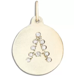 A Alphabet Charm Pavé Diamonds