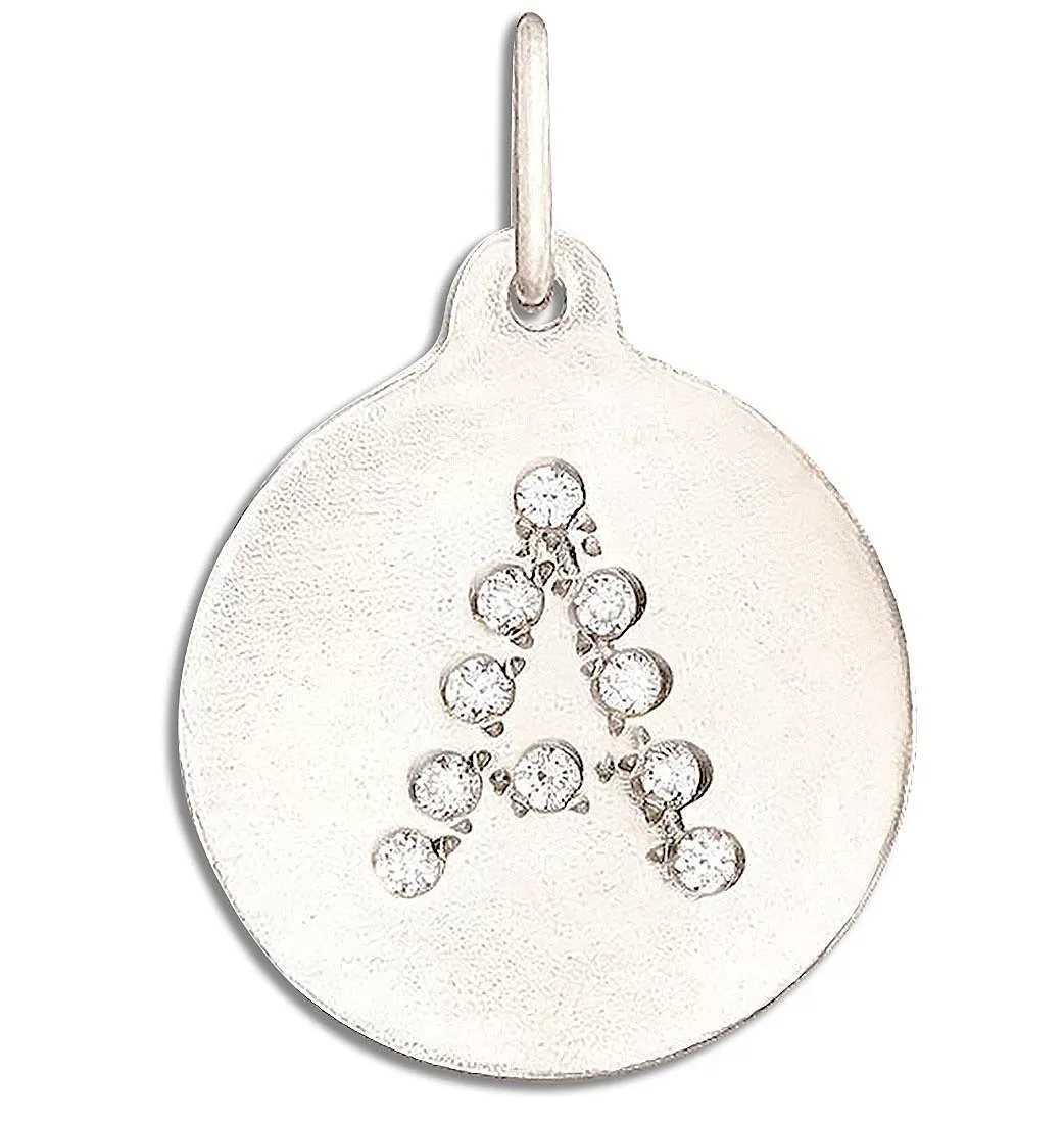 A Alphabet Charm Pavé Diamonds