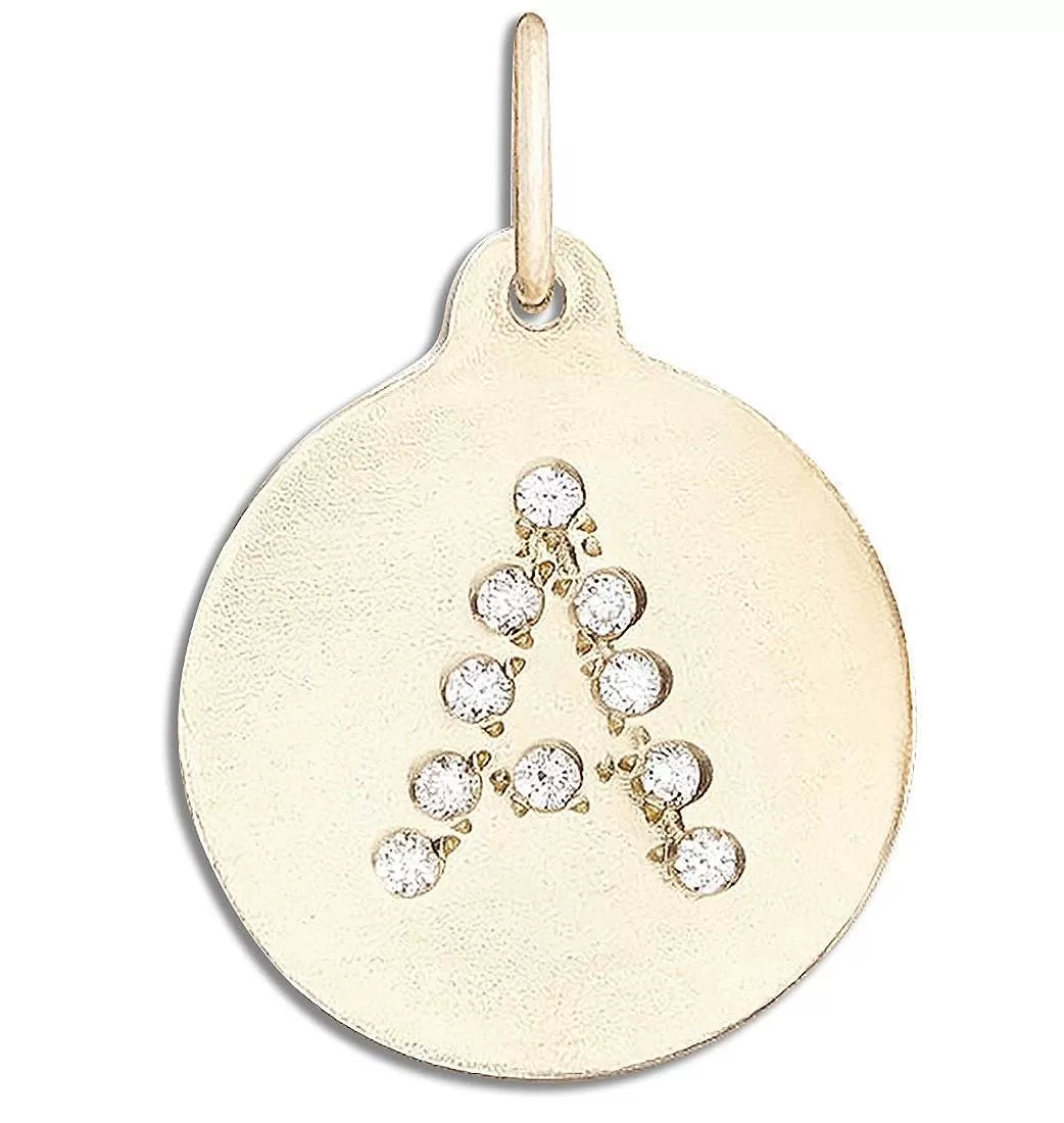 A Alphabet Charm Pavé Diamonds