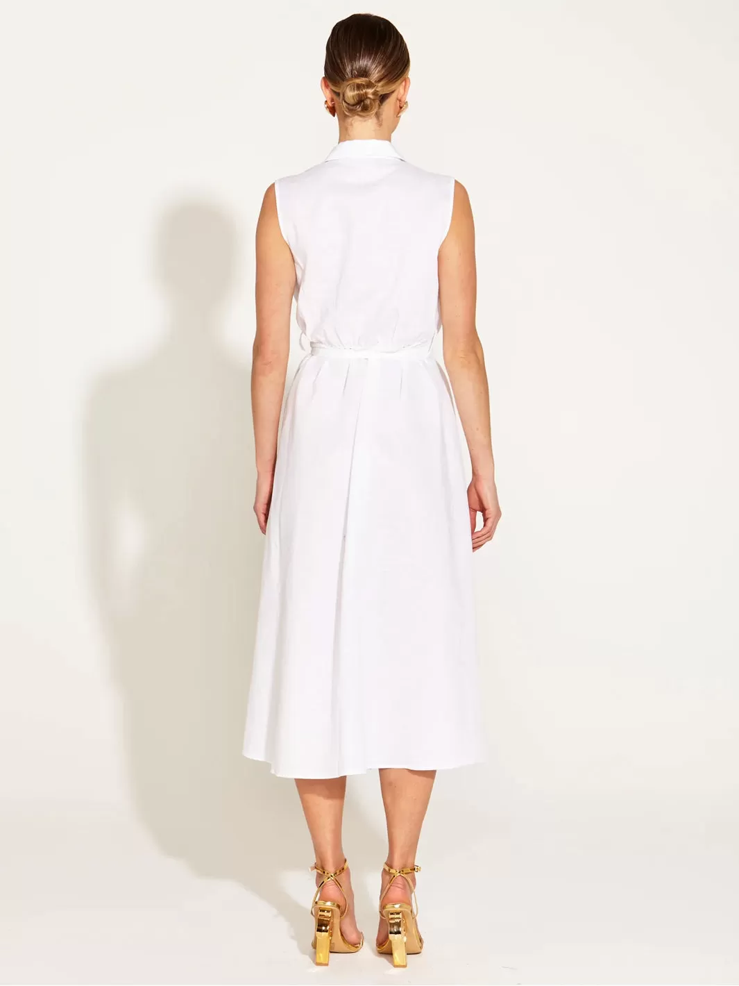 A Walk In The Park Linen Sleeveless Midi Dress