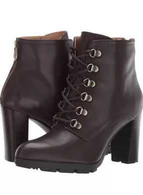 ADRIENNE VITTADINI Women's  •Thad• Lug Sole Lace-up Bootie 6M Walnut Leather