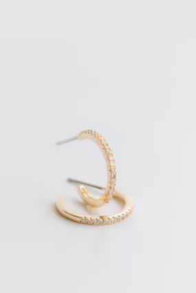 Alison Crystal Gold Hoops