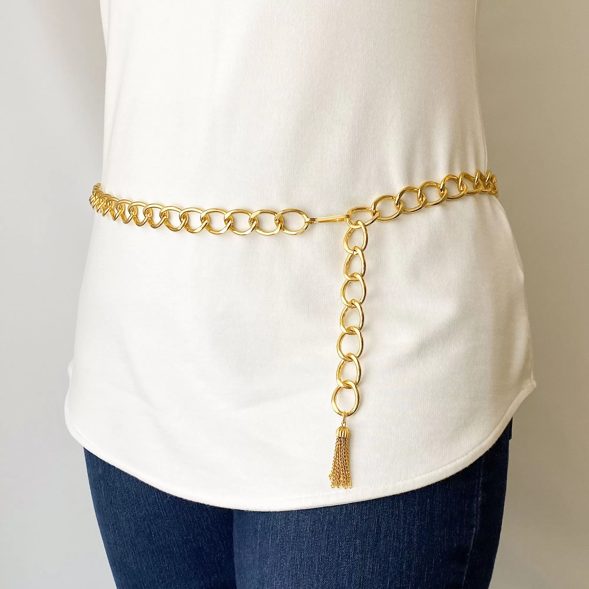 AMANDA lightweight gold chain belt