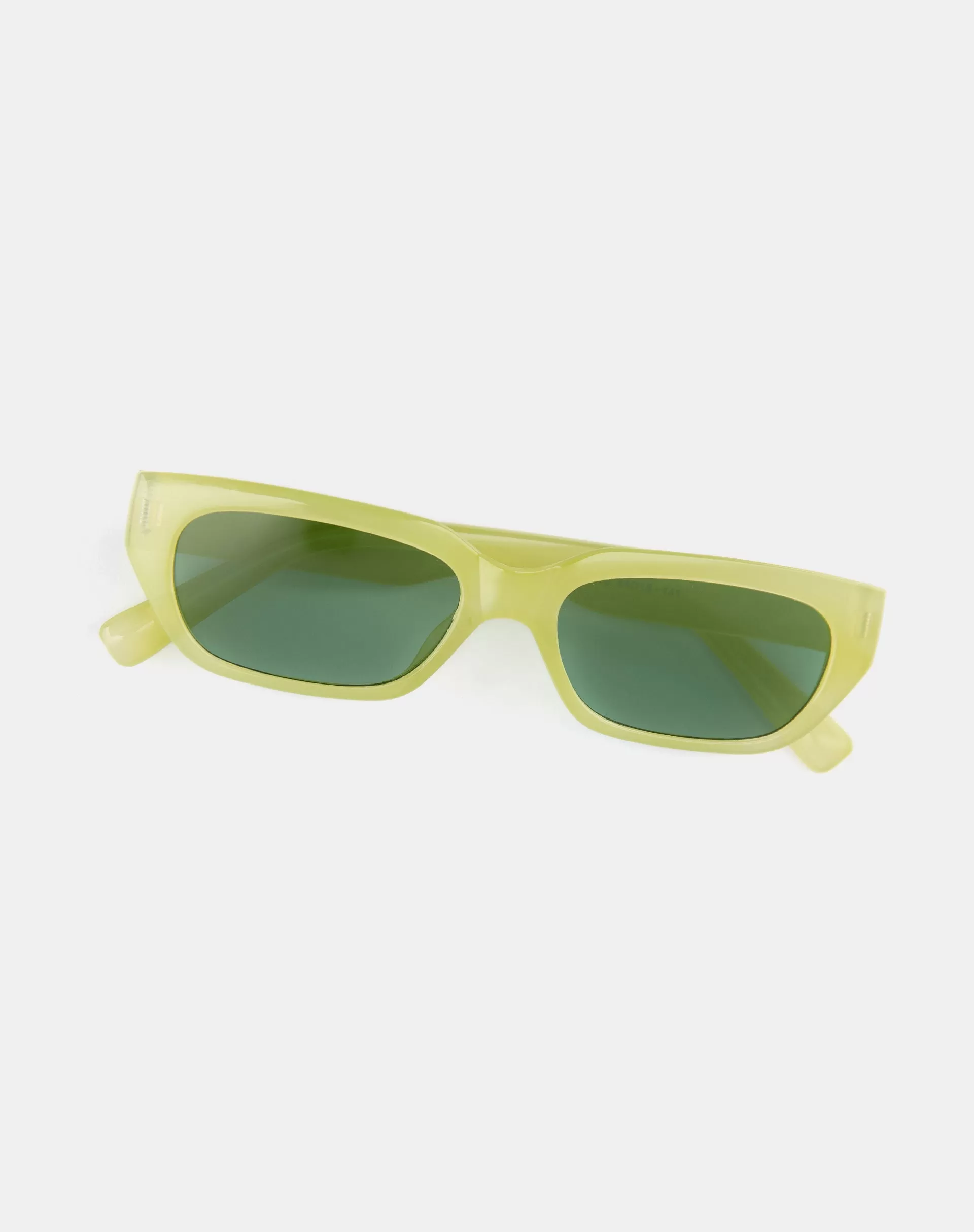 Amiah Rectangle Sunglasses in Light Green