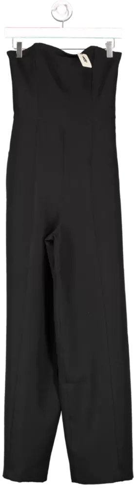 Anthropologie Black Strapless Wide Leg Jumpsuit UK 8