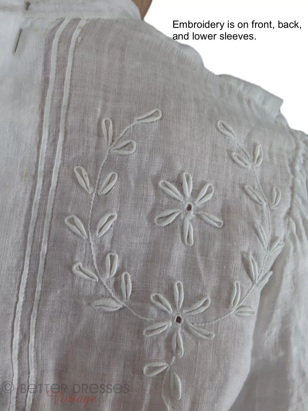 Antique Embroidered Blouse - xs, sm