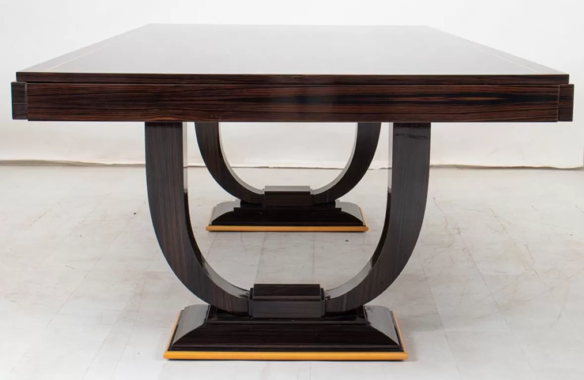 Art Deco Revival Macassar Extendable Dining Table