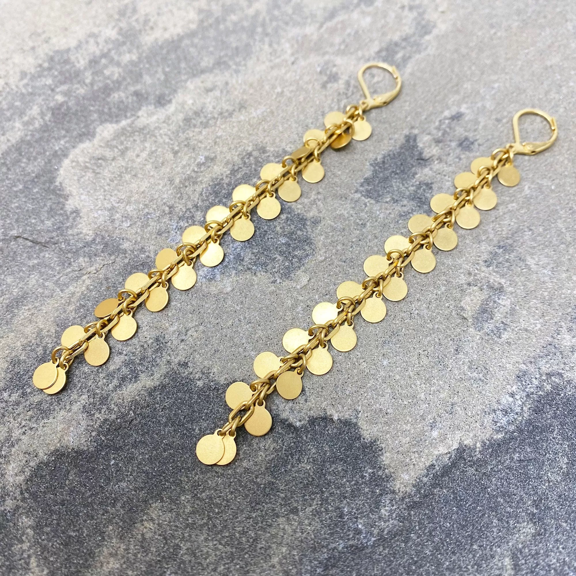 ARTURO gold disc long earrings