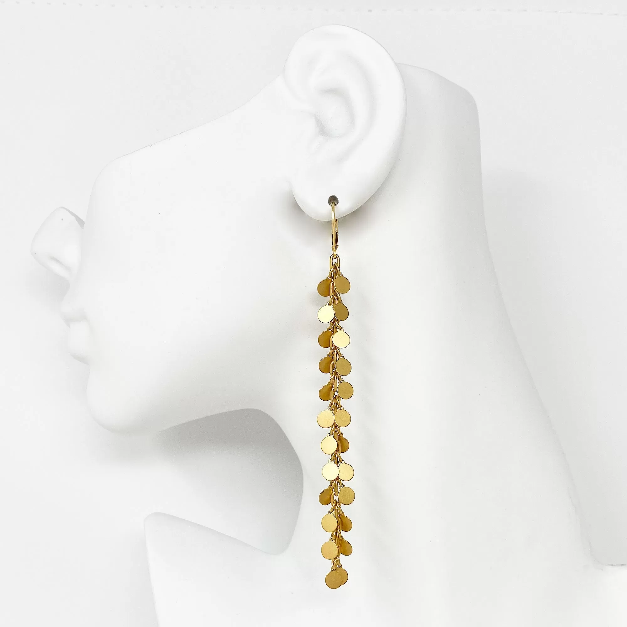 ARTURO gold disc long earrings