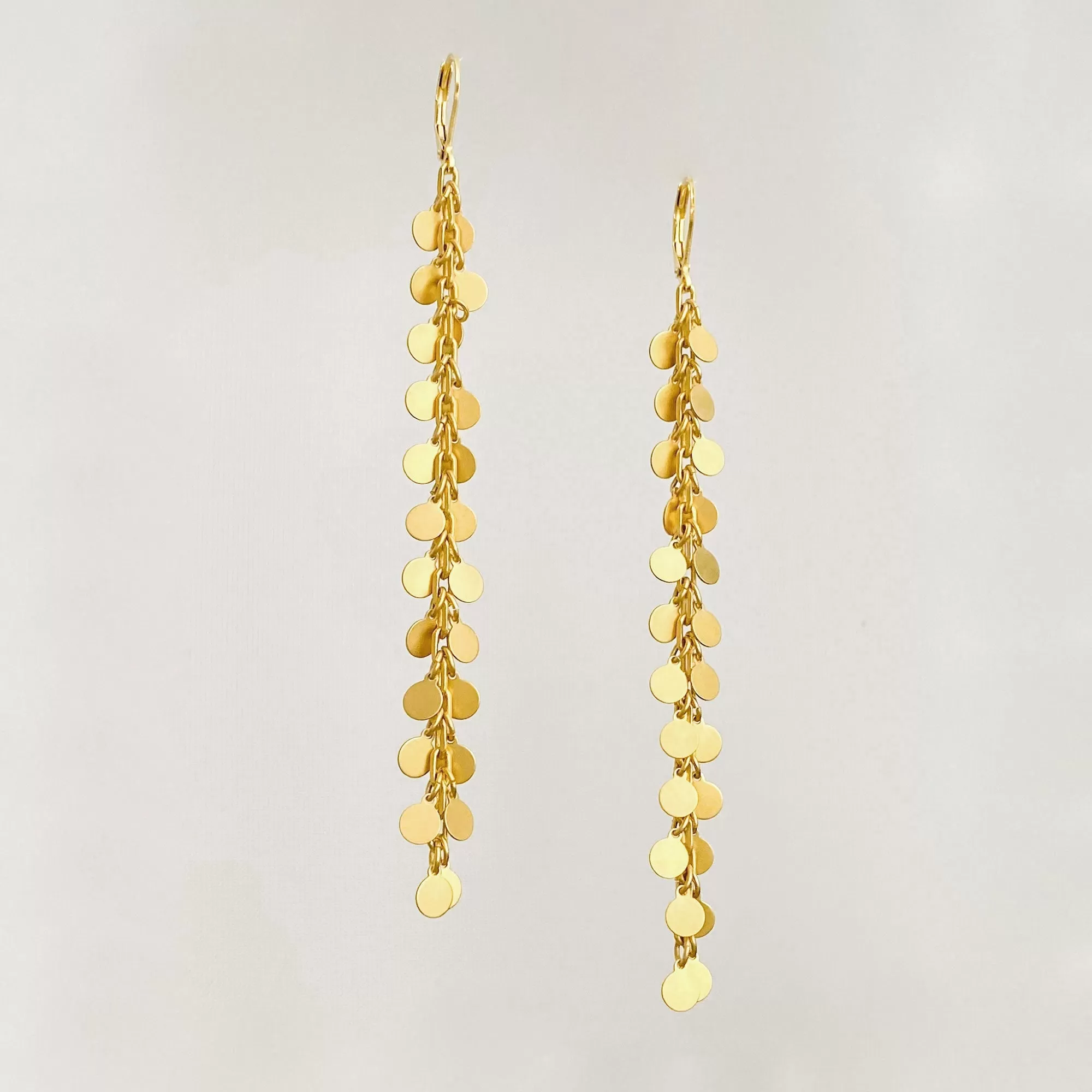 ARTURO gold disc long earrings