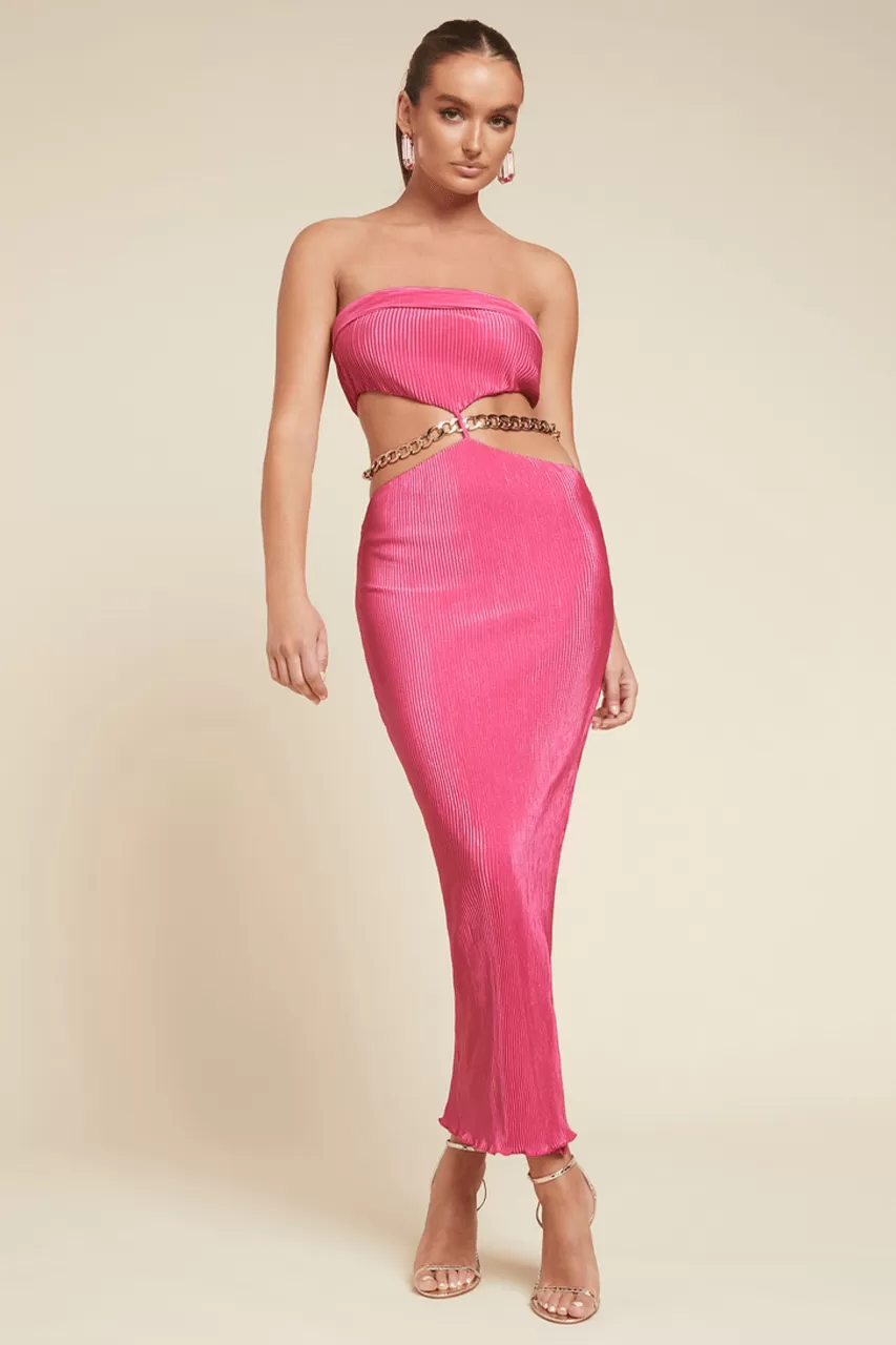 Asha Strapless Dress - Fuchsia