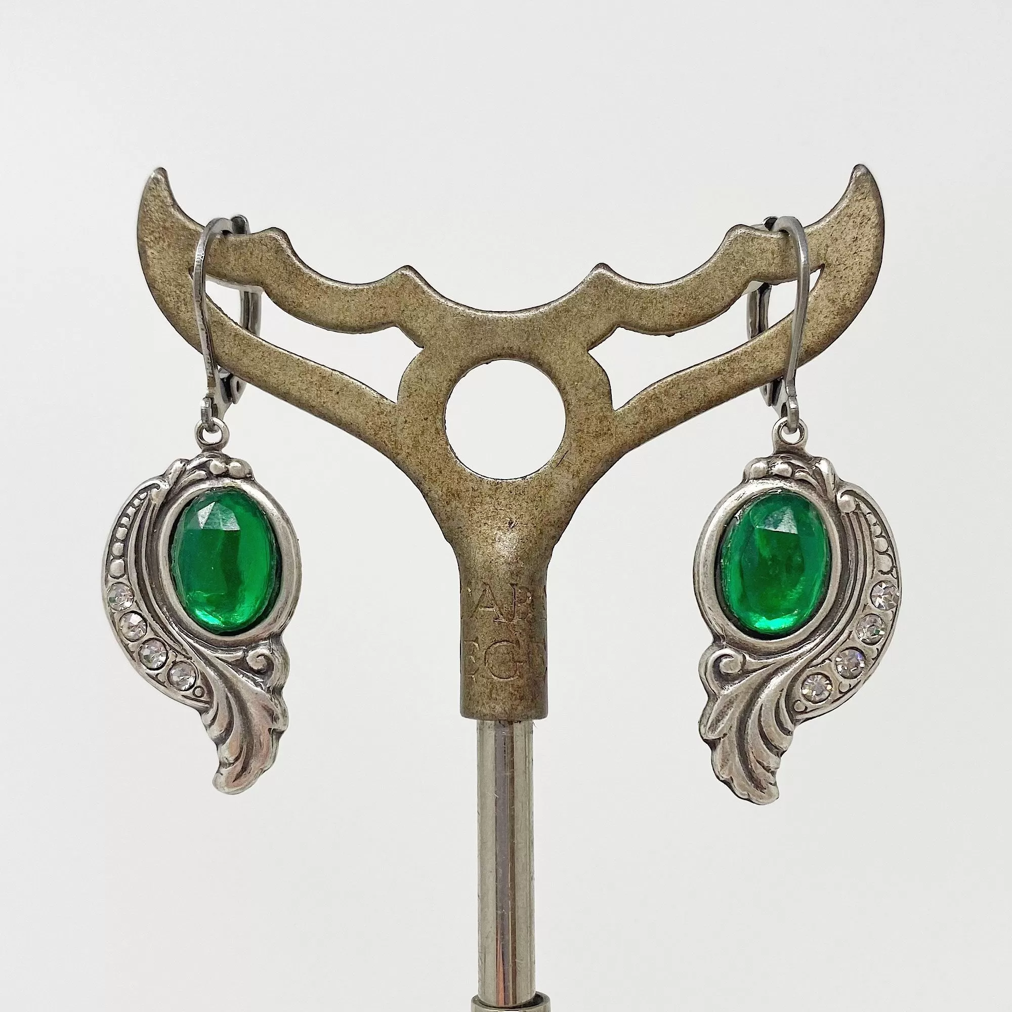 AUGUSTINE Art Nouveau emerald earrings