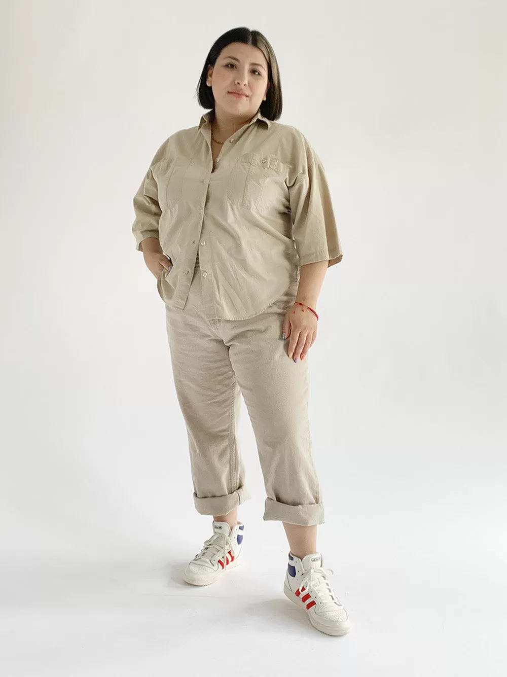 Averroe Khaki Short Sleeved Button Up