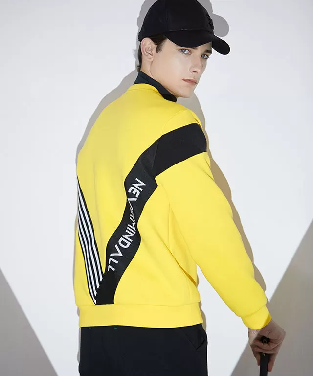 Back Knit Crossover Sweat - Yellow