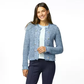 BEAU-LERO FRINGE CARDIGAN (BLUE SKY) - KERRI ROSENTHAL