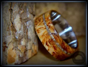 Bentwood Ring - Remembrance Maple Burl Cremation Ash Inlay on Surgical Steel Core