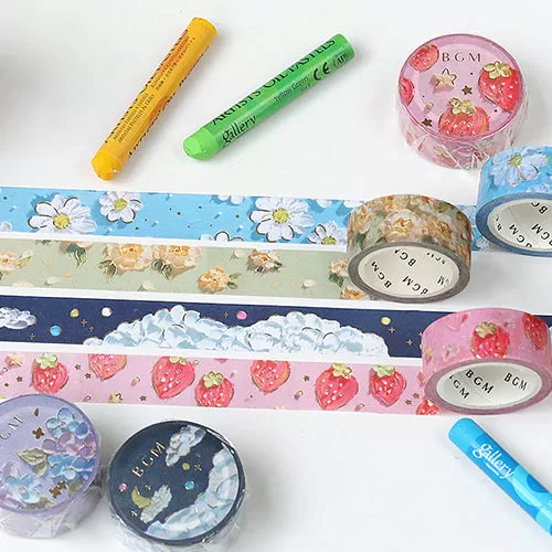 BGM Foil Stamping Masking Tape (Oil Pastel: Yellow Rose)