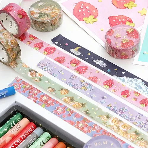 BGM Foil Stamping Masking Tape (Oil Pastel: Yellow Rose)