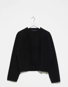 Black Boiled Wool Meet Cardigan