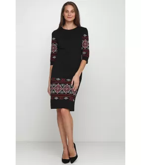 Black Embroidered Dress “Galychanka”