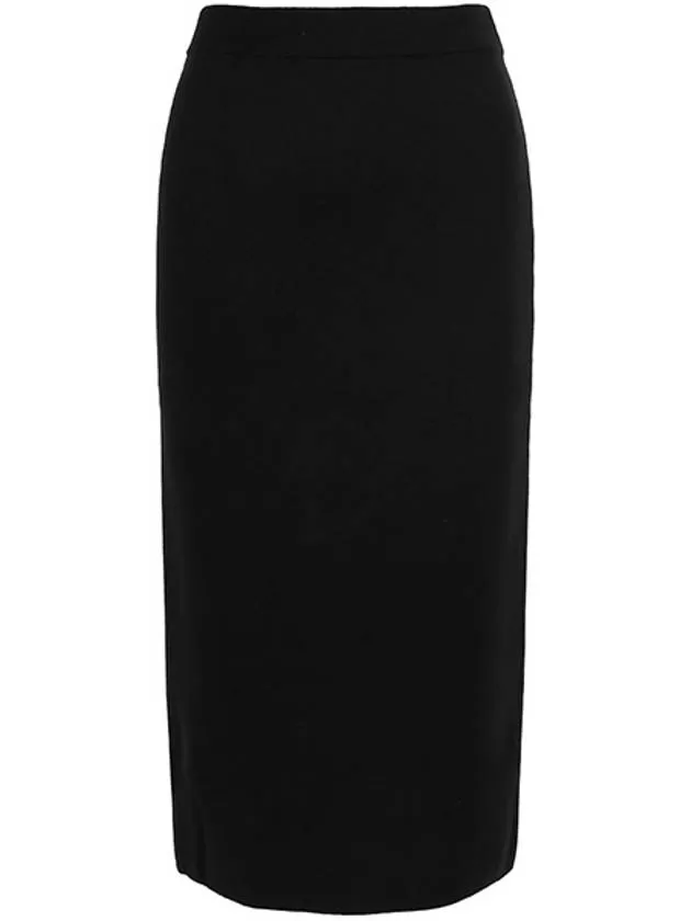 Black Lette Wool Midi Skirt RETE 002 00020