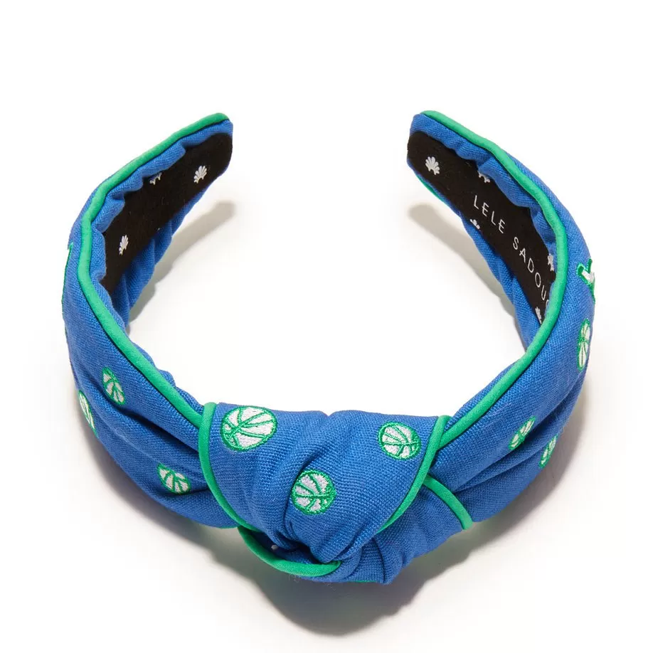 BLUE DALLAS MAVERICKS EMBROIDERED KNOTTED HEADBAND