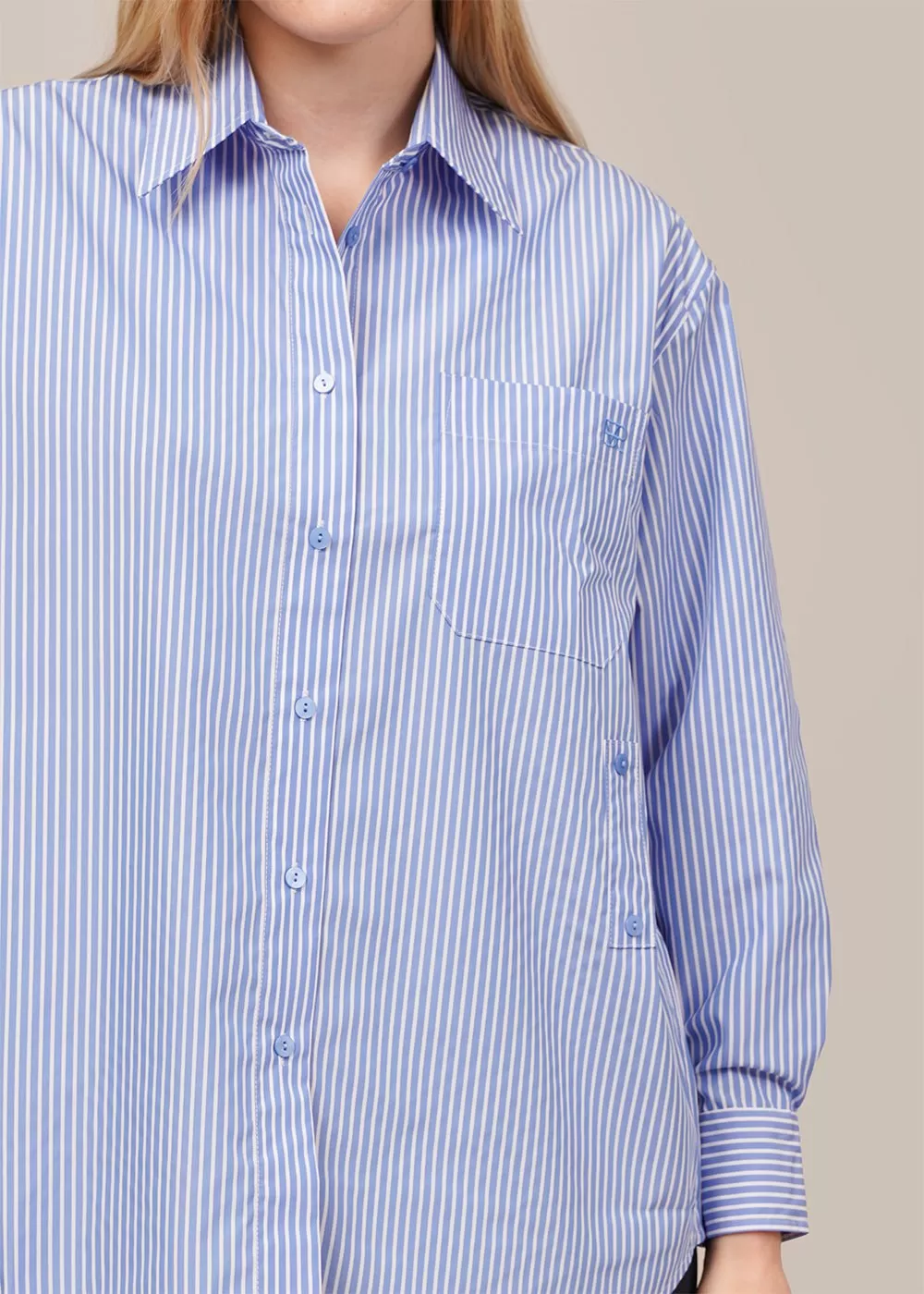 Blue Stripe Oversized Shirt