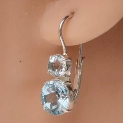 Blue Topaz Palace Silver Earrings