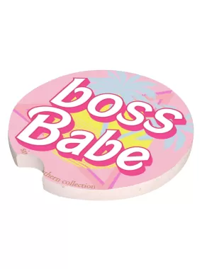 Boss Babe Simply Southern Ceramic Car Coasters Set a?? Trendy Designs for Stylish Travel