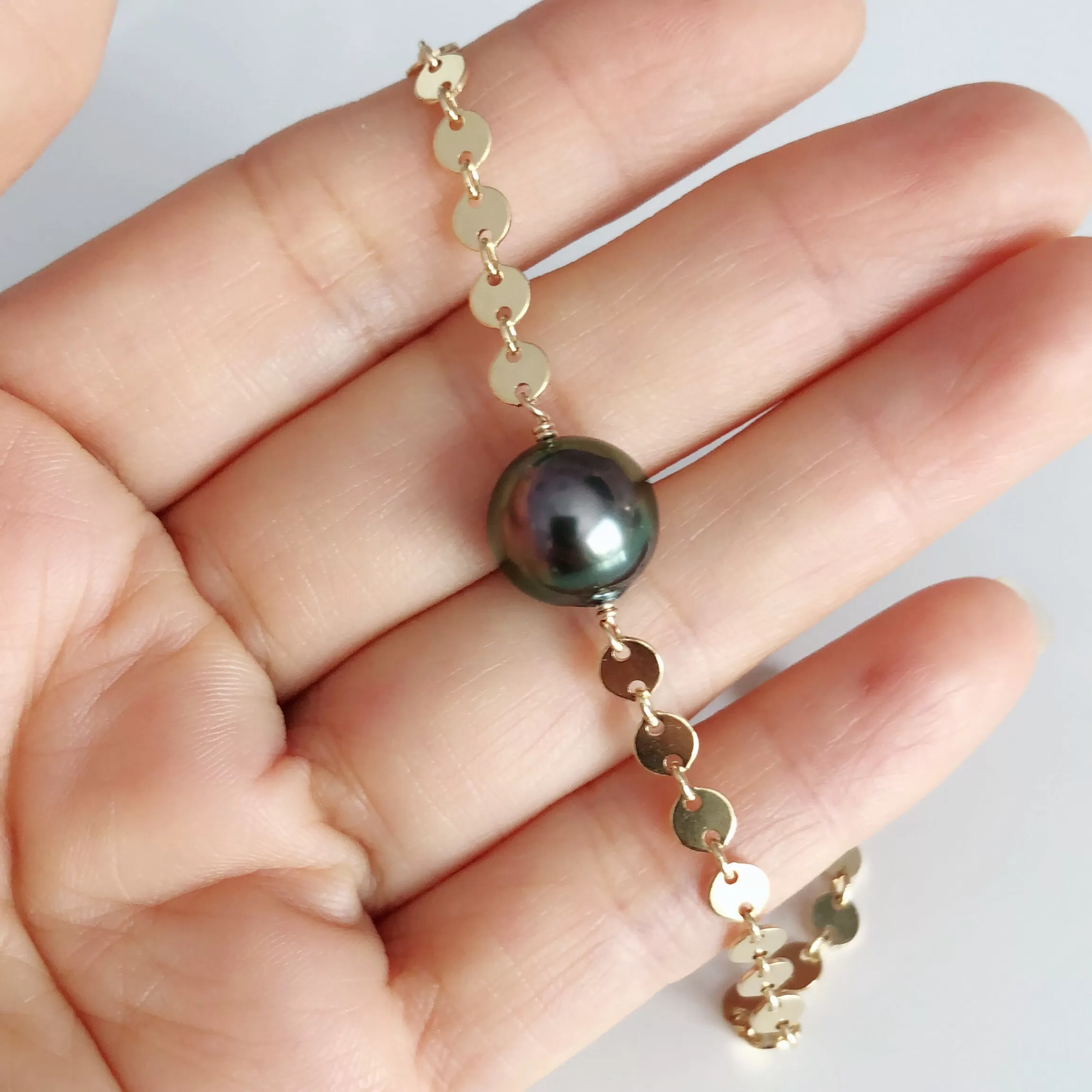 Bracelet RIRI - tahitian pearl (B384)