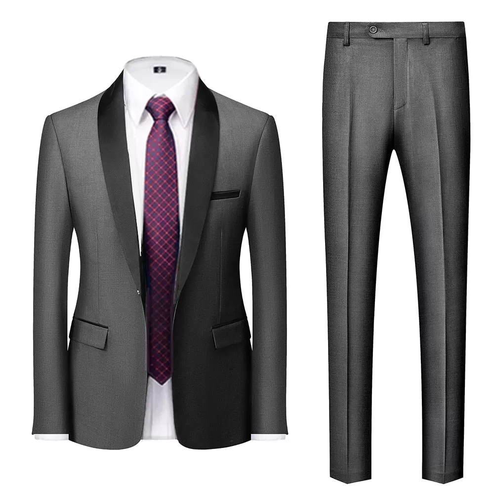 BRADLEY VIP SUITS Men's Fashion Formal 2 Piece & 3 Piece Tuxedo (Jacket   Pants   Vest) Black & Black Suit Set