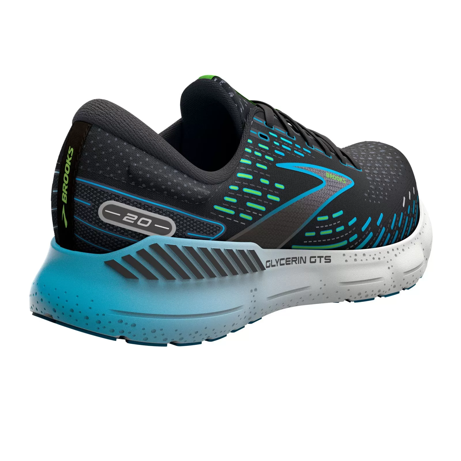 Brooks Glycerin 20 GTS (Men) - Black/Hawaiian Ocean/Green