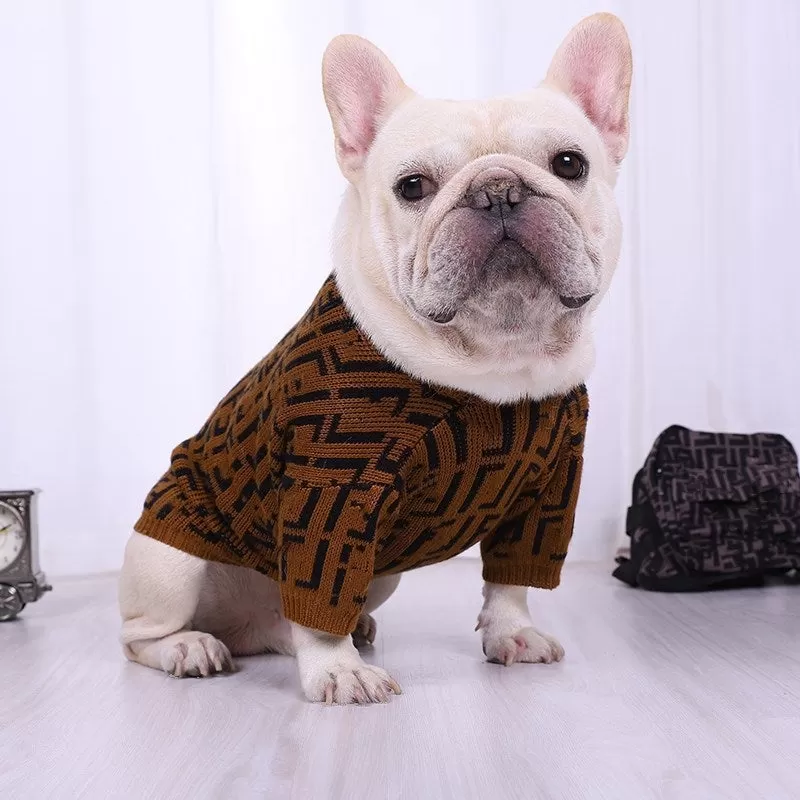 Brown French Bulldog Sweater