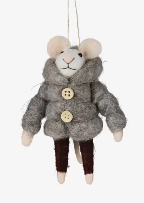 Bundled Up Mouse Ornament