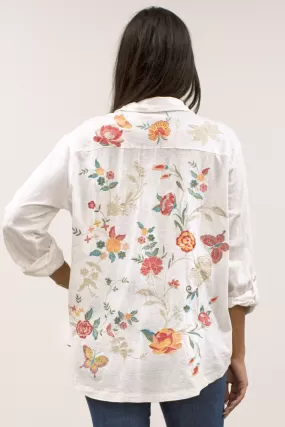 Caite Nola shirt, multi embroidered back