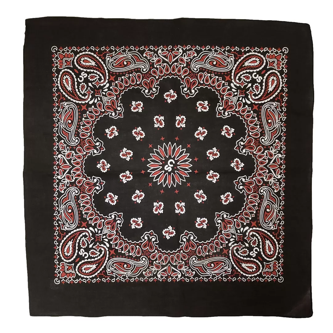 Calgary Stampede Black, Red & White Paisley Bandana