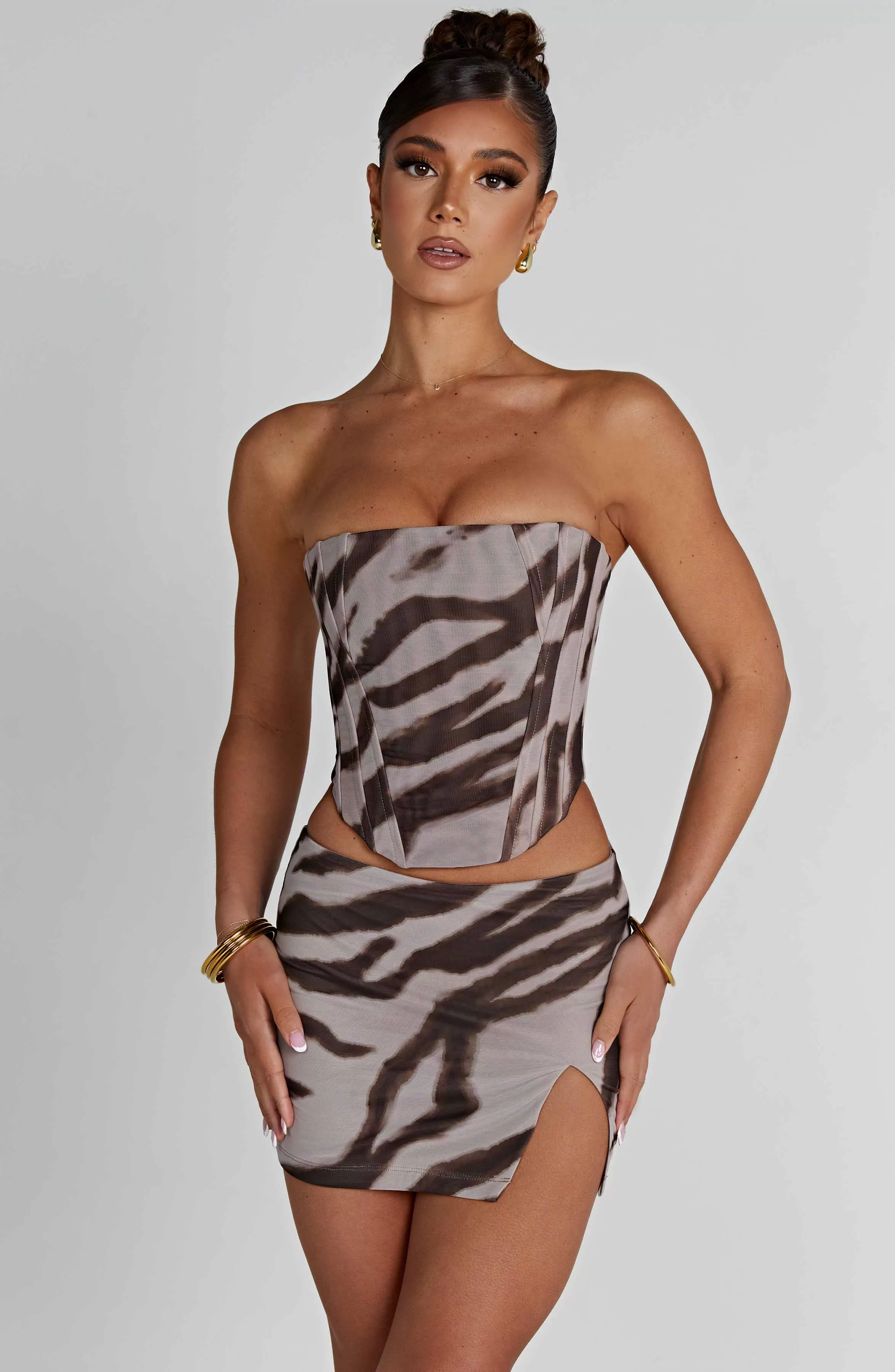 Cami Corset - Zebra Print