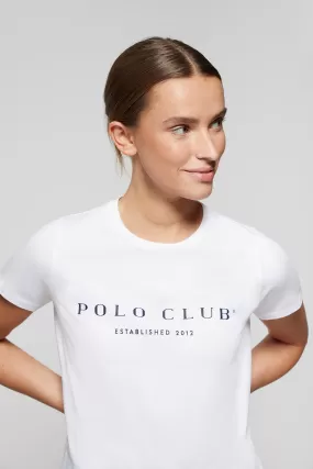 Camiseta blanca con print icónico Polo Club