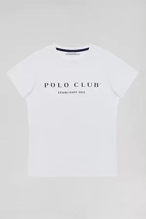 Camiseta blanca con print icónico Polo Club