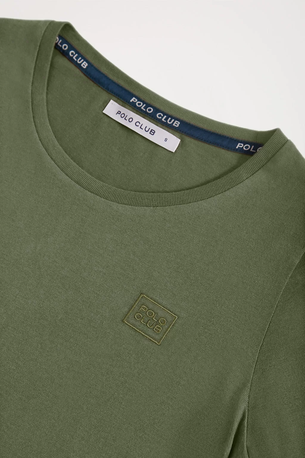 Camiseta básica de manga larga verde con logo Polo Club